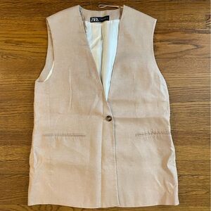 Zara Light Tan Buttoned Vest